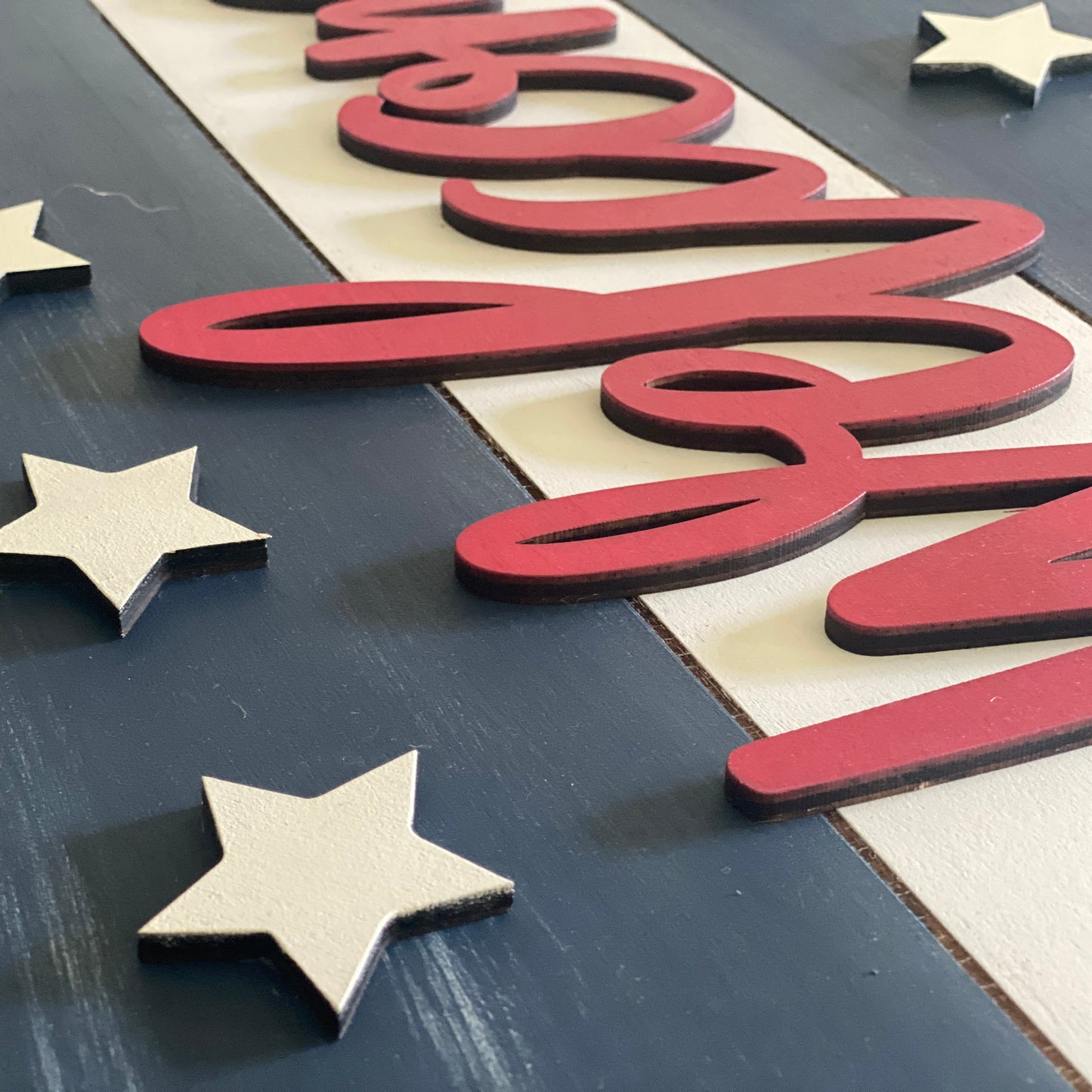 Stars and Stripes Door Hanger - Welcome