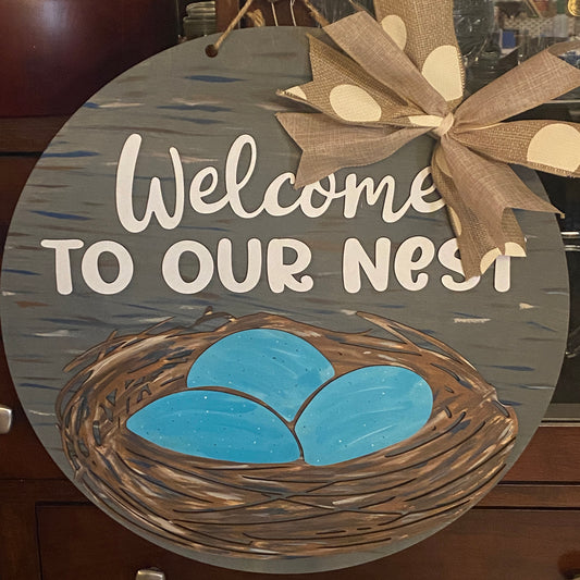 Door Hanger - Welcome To Our Nest